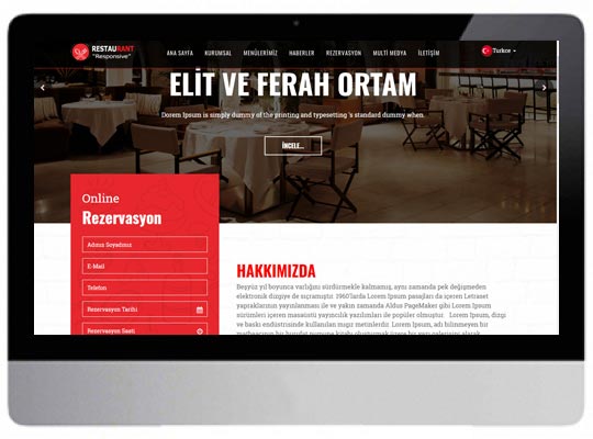 Cafe - Restaurant E-ticaret Web Sitesi